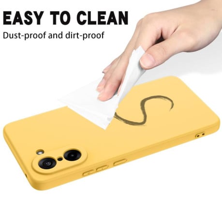 Силиконовый чехол Solid Color Liquid Silicone на OnePlus Nord CE5/Ace 5 Racing - желтый