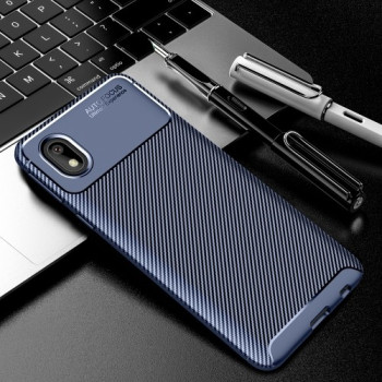 Ударозащитный чехол HMC Carbon Fiber Texture на Samsung Galaxy A01 Core / M01 Core - синий