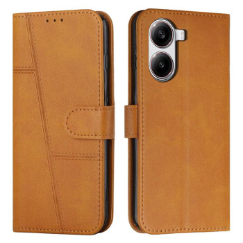 Чехол-книжка со строчкой и фактурой Calf на Xiaomi Poco X7 Pro - желтый