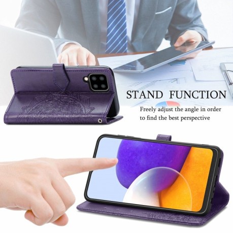 Чохол-книжка Mandala Embossing Pattern Samsung Galaxy M32/A22 4G - фіолетовий