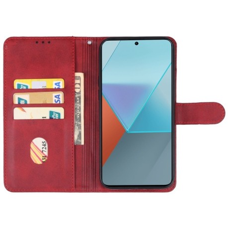 Чохол-книжка EsCase Leather для Xiaomi Redmi Note 13 Pro 4G / POCO M6 Pro 4G  - червоний