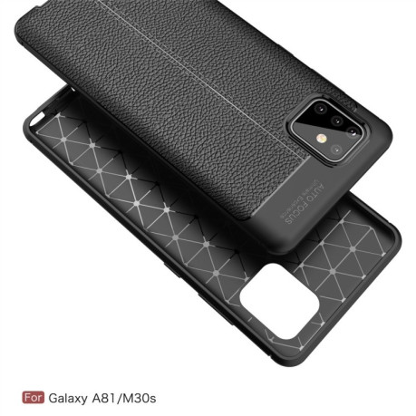Ударозашитный чехол Litchi Texture на Samsung Galaxy Note 10 Lite/A81 / M60s -черный