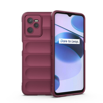 Силіконовий чохол Magic Flannel для Realme C35 - винно-червоний