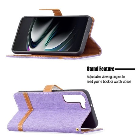 Чехол-книжка Color Matching Denim Texture на Samsung Galaxy S22 Plus 5G - фиолетовый
