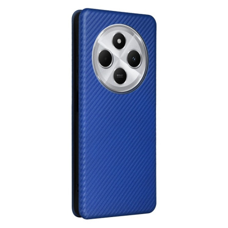 Чохол-книжка Carbon Fiber Texture на Xiaomi Redmi 14C 4G/Poco C75/Redmi A4 5G - синій