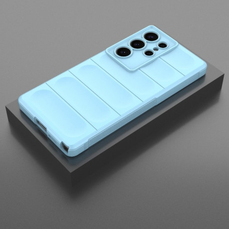 Силиконовый чехол Magic Flannel для Samsung Galaxy S25 Ultra 5G - голубой