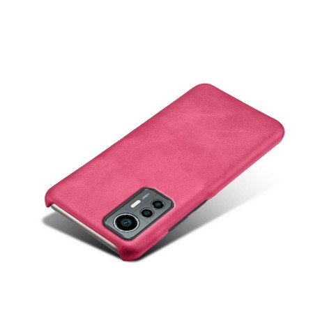Противоударный чехол Calf Texture для Xiaomi 12 Lite - пурпурно-красный