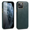 Кожаный чехол Lambskin Texture для iPhone 12 - зеленый