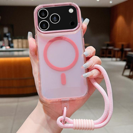 Противоударный чехол Bright Shadow  Magsafe Discoloration на iPhone 17 Pro Max - розовый