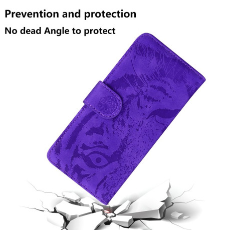 Чехол-книжка Tiger Embossing для Xiaomi Mi Note 10/10 Pro - фиолетовый