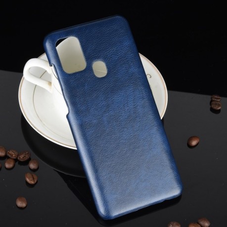 Чехол Litchi Texture на Samsung Galaxy A21s - синий