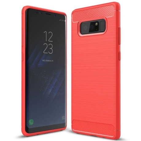 Протиударний чохол Samsung Galaxy Note 8 Carbon Fiber TPU Brushed Texture червоний