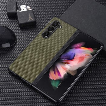 Противоударный чехол Nylon Cloth для Samsung Galaxy Fold 5 - зеленый