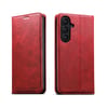 Чехол-книжка Suteni Calf Texture для Samsung Galaxy S26 5G — красный
