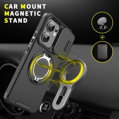 Протиударний чохол Sliding Camshield Ring Holder для OPPO Reno13 F/Reno13 FS- червоний