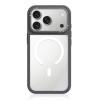 Чехол Escase с силиконовой рамкой, прозрачной спинкой и магнитом на iPhone 18 Pro — серый