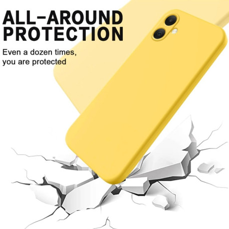 Силиконовый чехол Solid Color Liquid Silicone на Samsung Galaxy A05 - желтый