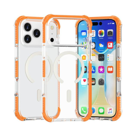 Противоударный чехол Acrylic Magsafe для iPhone 17 Pro Max - оранжевый
