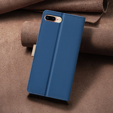 Чехол-книжка Color Matching RFID Anti-theft Leather для iPhone 16e - синий