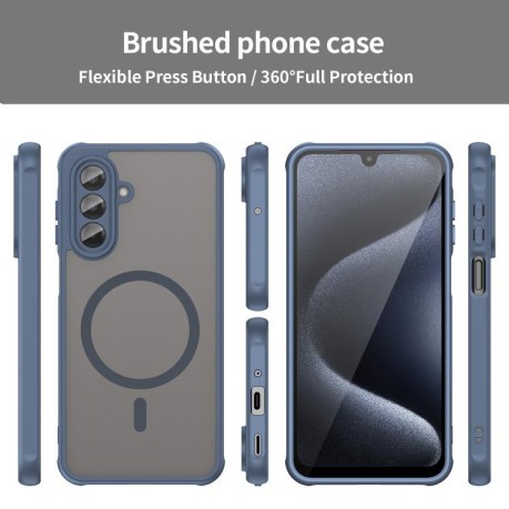 Противоударный чехол Fan Dun Series TPU Hybrid PC Frosted Magsafe для Samsung Galaxy A17 5G - синий