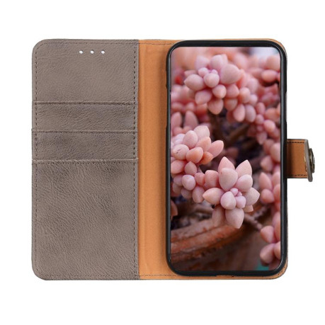 Чехол-книжка KHAZNEH Cowhide Texture на Motorola Moto G15 4G / G05 - хаки