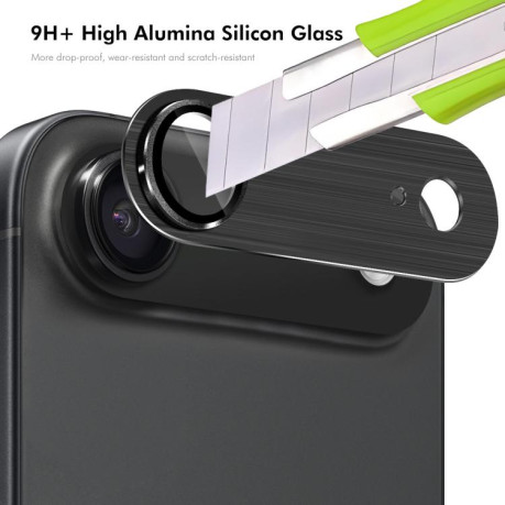 Захисне скло на камеру ENKAY Anti-reflection Camera Lens Brushed Aluminium Alloy для iPhone Air - чорне