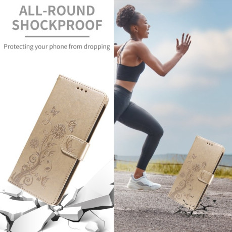 Чохол-книжка Embossed Butterfly для Samsung Galaxy A16 5G - золотий