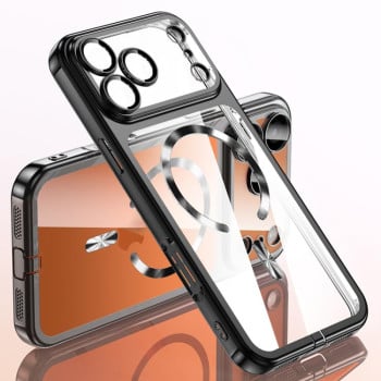 Чехол Plating Paint с MagSafe и защитой камеры на iPhone 17 Pro - черный