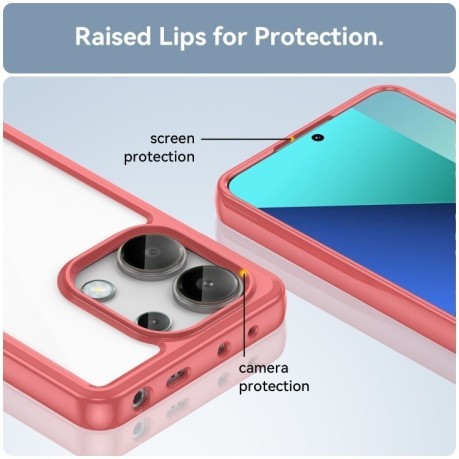 Противоударный чехол Colorful Acrylic Series для Xiaomi Redmi Note 13 4G Global - красный
