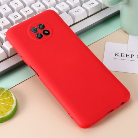 Силіконовий чохол Solid Color Liquid Silicone на Xiaomi Redmi Note 9T - червоний