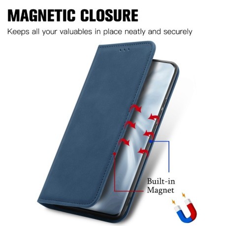 Чехол-книжка Retro Skin Feel Business Magnetic на Xiaomi Mi 11 - синий
