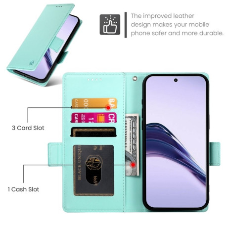 Чехол-книжка Side Buckle Magnetic Frosted Leather для Realme 13 Pro / 13 Pro+ Global - зеленый