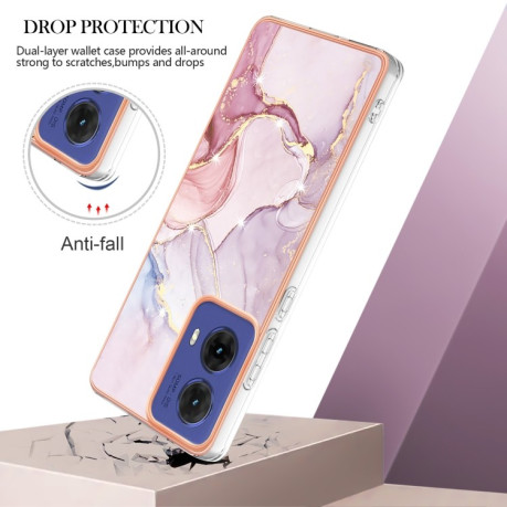 Противоударный чехол Electroplating IMD для Motorola Moto G85 - Rose Gold