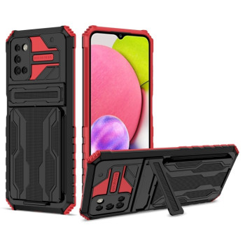 Противоударный чехол Armor Card для Samsung Galaxy A03s - красный