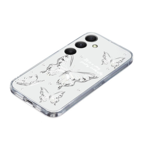 Чехол Colored Drawing Pattern Transparent TPU для Samsung Galaxy S24 FE 5G - Butterflies