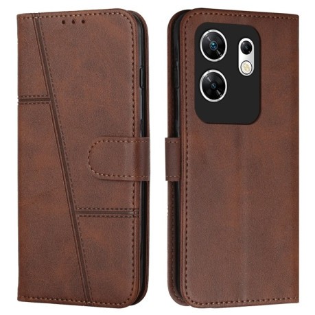 Чехол-книжка Stitching Calf Texture для Infinix Zero 30 4G - коричневый