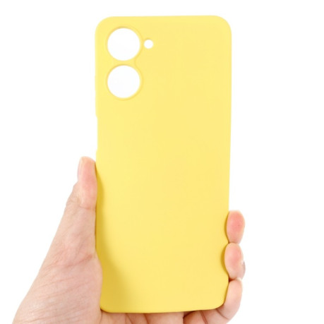 Силиконовый чехол Solid Color Liquid Silicone на Realme 10 4G - желтый