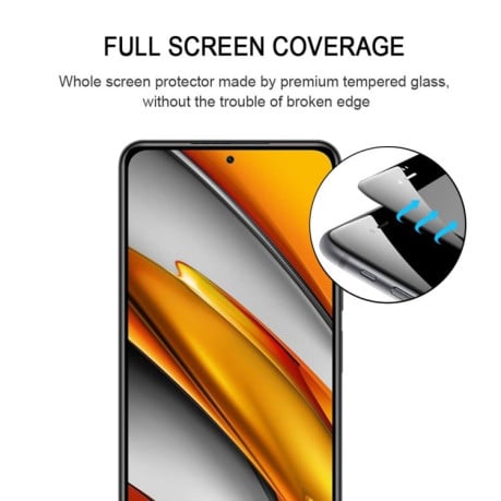 Защитное стекло 3D Full Glue Full Screen для Xiaomi Mi 11i/Poco F3/Redmi K40/K40 Pro - черный