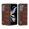 Противоударный кожаный чехол ABEEL Genuine Leather Sky Series для Samsung Galaxy Fold 5 - коричневый