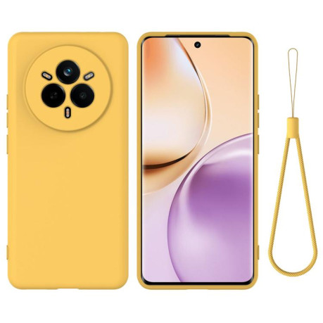 Силіконовий чохол Solid Color Liquid Silicone на Realme 14 Pro+ - жовтий