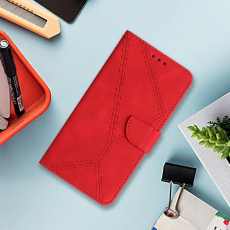 Чехол-книжка Stitching Embossed Leather для Motorola Edge 60 - красный