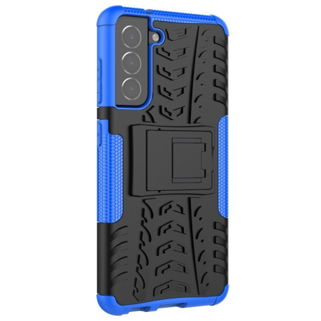 Противоударный чехол Tire Texture на Samsung Galaxy S21 FE - синий