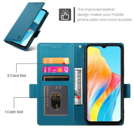 Чехол-книжка Side Buckle Magnetic Frosted Leather для OPPO A5 PRO 5G - синий