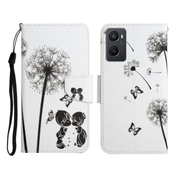 Чехол-книжка Colored Drawing Pattern для Realme 9i/OPPO A76/A96 - Dandelion