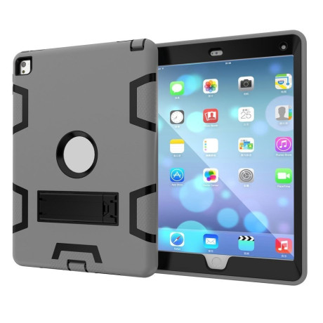 Противоударный Чехол с подставкой Robot Detachable серо-черный для iPad Air 2