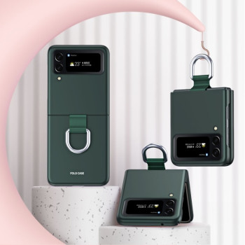 Противоударный чехол Skin Feel Folding для Samsung Galaxy Flip4 - зеленый