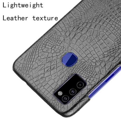 Ударопрочный чехол Crocodile Texture на Samsung Galaxy M51 - черный