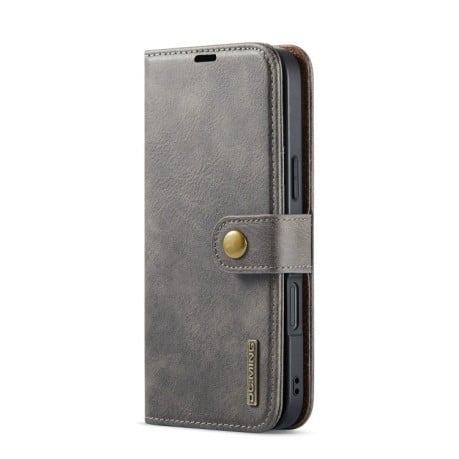 Чохол-книжка DGMING Crazy Horse Texture для iPhone 16 - сірий