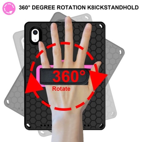 Противоударный чехол Rotation Stand EVA для iPad 10.9 2022 - черно-розовый
