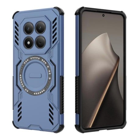 Противоударный чехол Butterfly Armor с MagSafe на Redmi Note 15 Pro 4G Global 163.2mm — синий